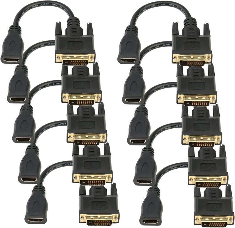 Anbear Bi-Directional HDMI Female to DVI-D(24+1) Male Adapter, 1080P DVI to HDMI Conveter (10, Black) - Image 1